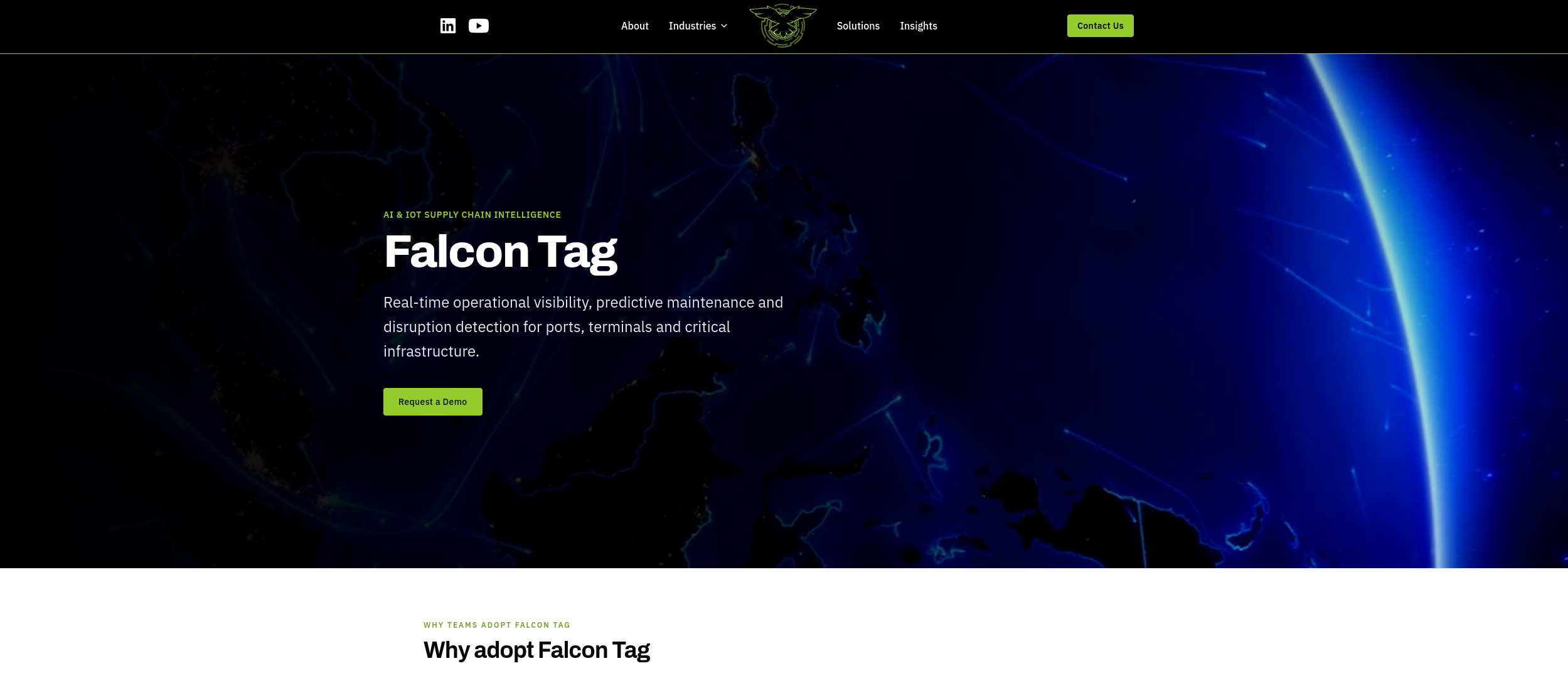 Falcon Tag — Service: Website Development commissioned by Verum Studios
